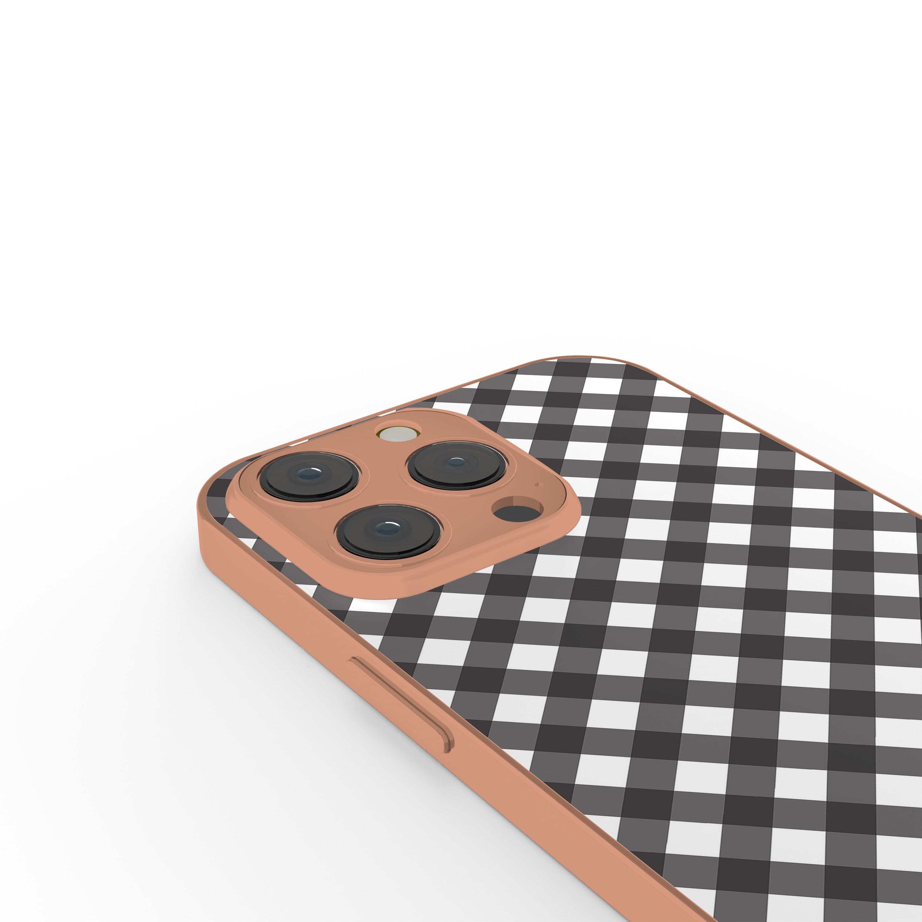 Cross Checkers | Diagonal Plaid Precious Metals Case in Rose Gold