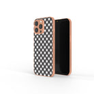 Cross Checkers | Diagonal Plaid Precious Metals Case in Rose Gold