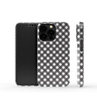 Cross Checkers | Diagonal Plaid Case Tough for iPhone 13 Mini