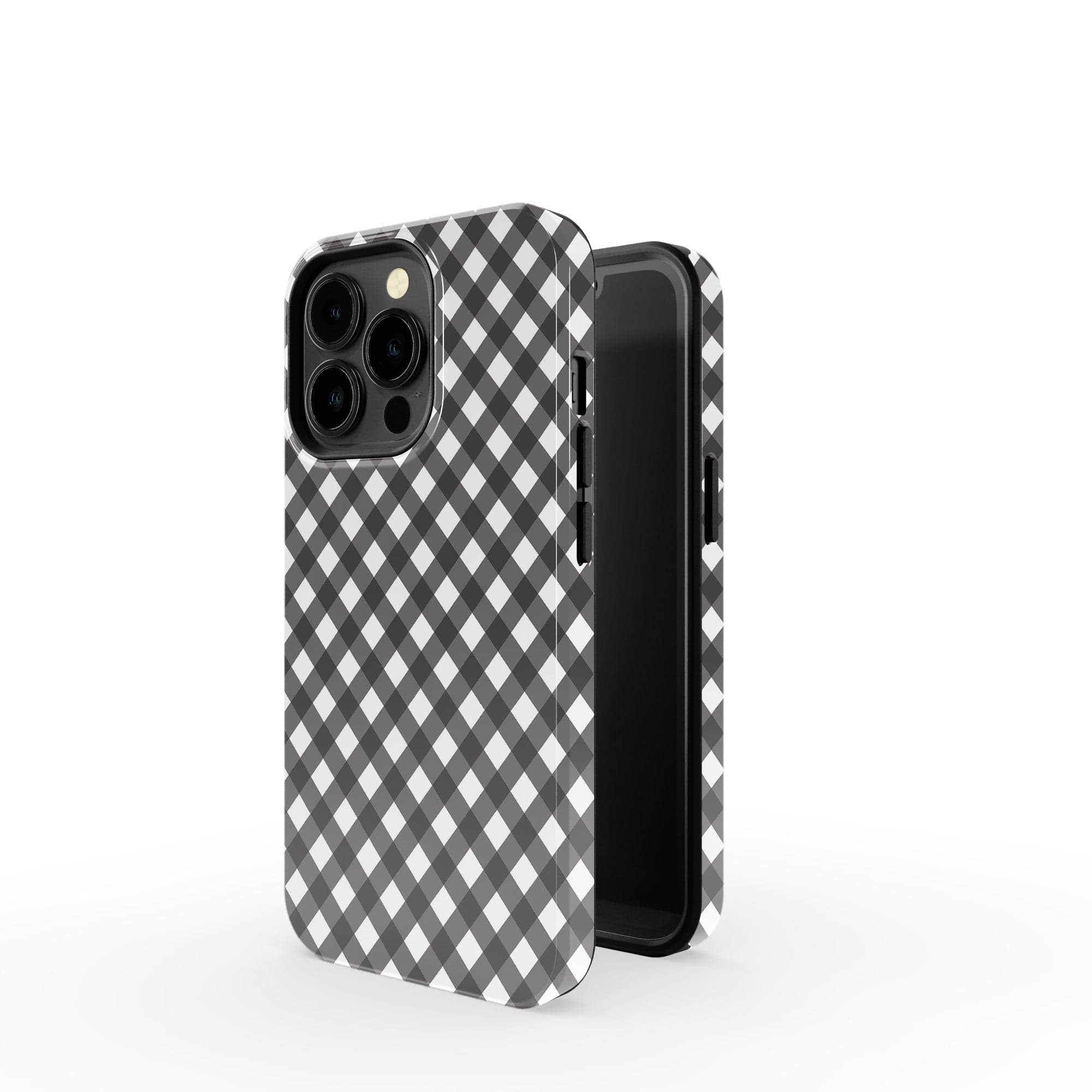 Cross Checkers | Diagonal Plaid Case Tough for iPhone 12