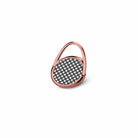 Cross Checkers | Diagonal Plaid Ring Holder in Rose Gold