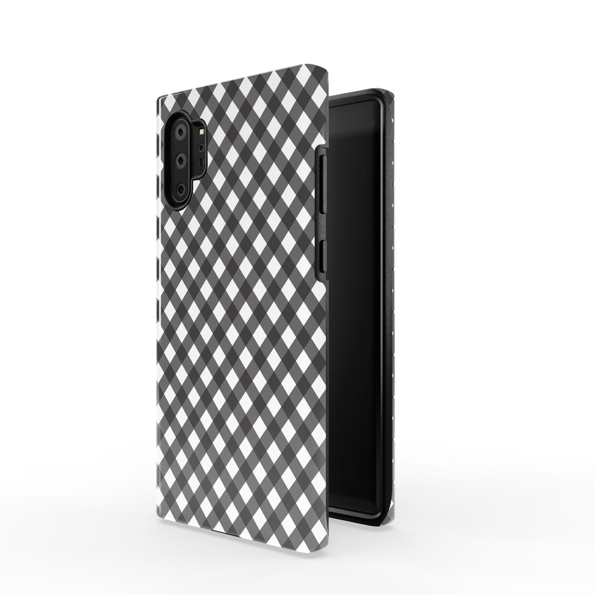 Cross Checkers | Diagonal Plaid Samsung Case Tough for Galaxy Note 10 Plus 