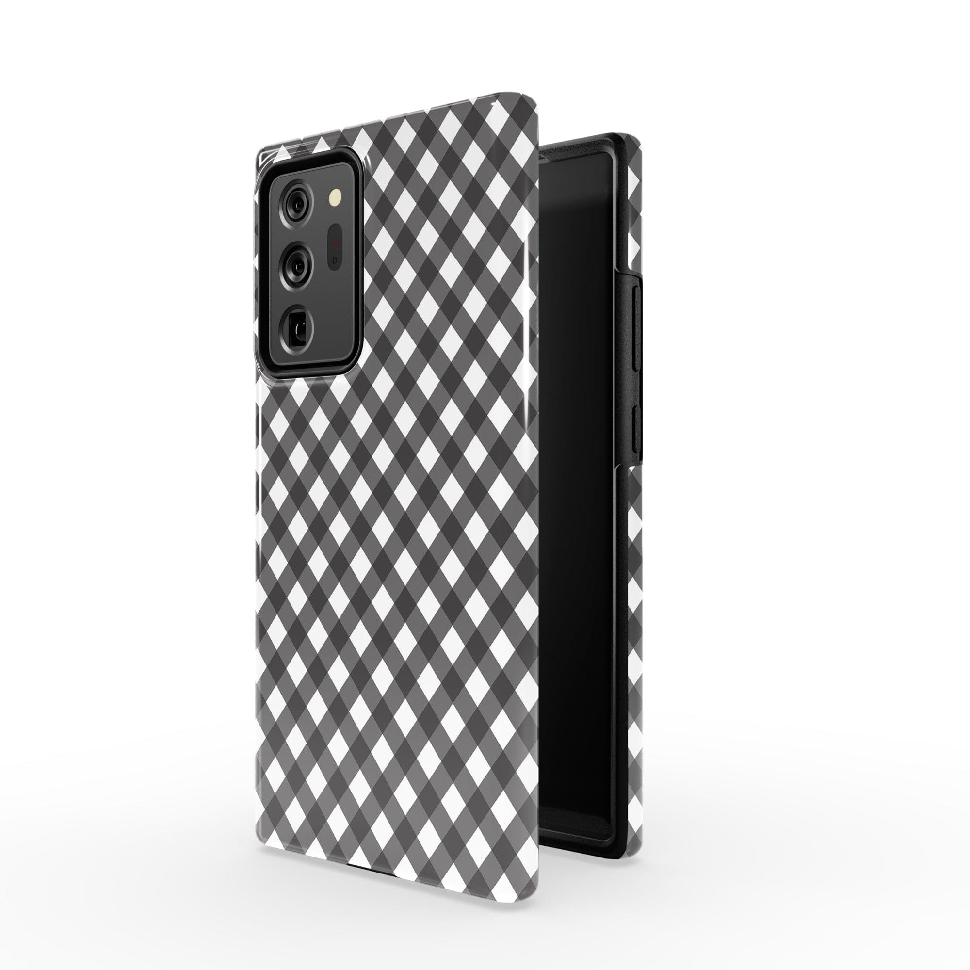 Cross Checkers | Diagonal Plaid Samsung Case Tough for Galaxy Note 20 Ultra 