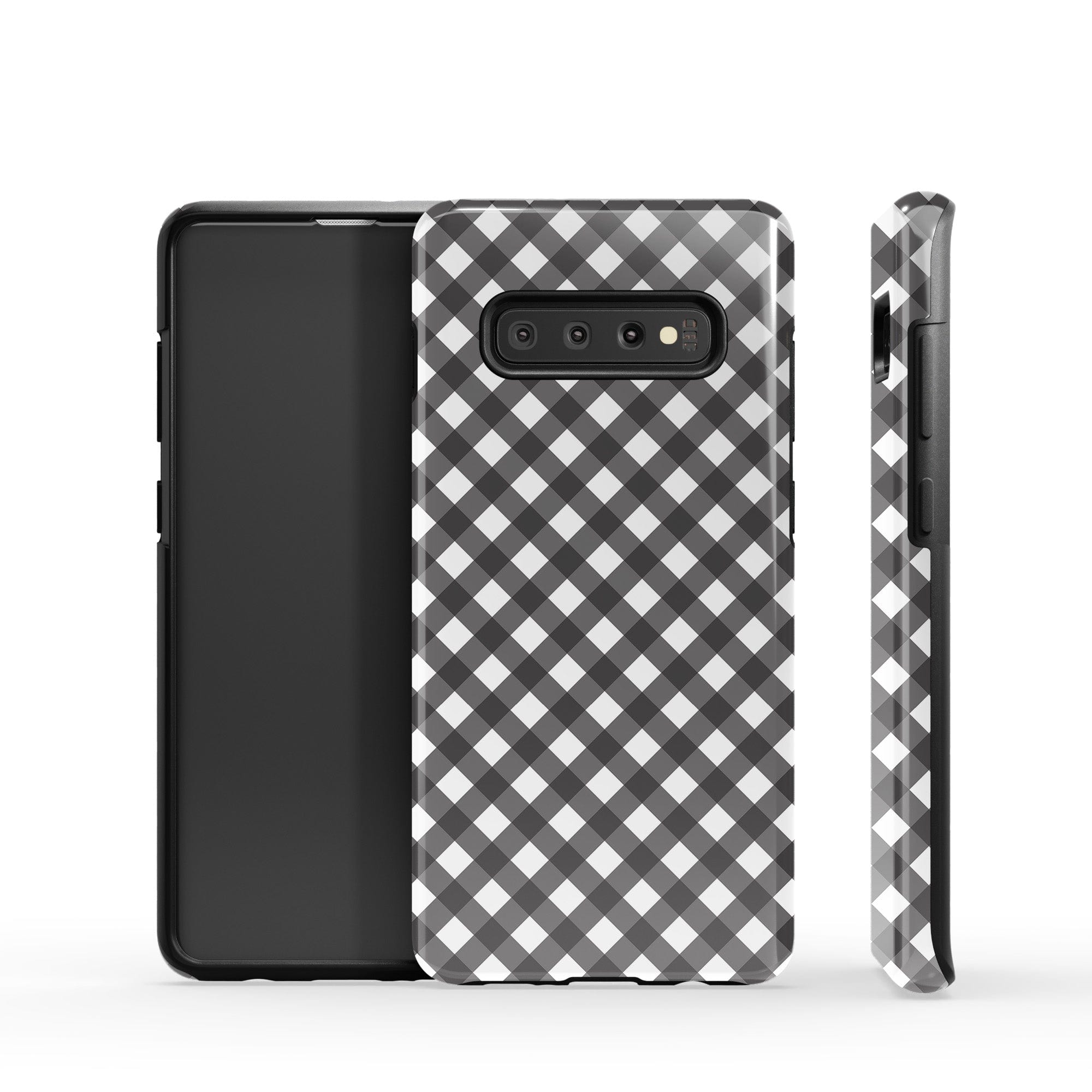 Cross Checkers | Diagonal Plaid Samsung Case Tough for Galaxy S10 Plus 