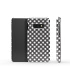 Cross Checkers | Diagonal Plaid Samsung Case Slim for Galaxy S10e 