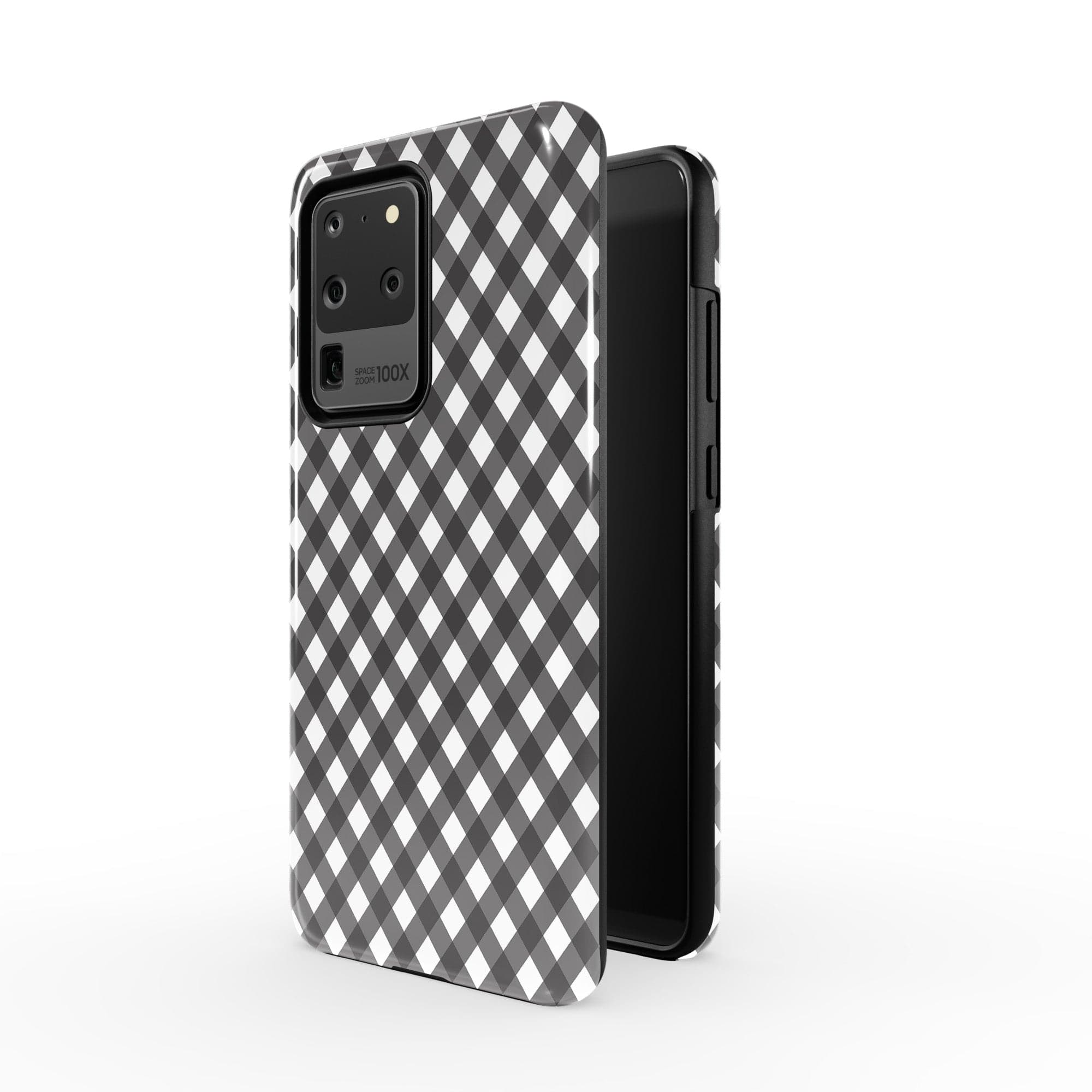 Cross Checkers | Diagonal Plaid Samsung Case Tough for Galaxy S20 Ultra