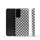 Cross Checkers | Diagonal Plaid Samsung Case Tough for Galaxy S21 