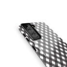 Cross Checkers | Diagonal Plaid Samsung Case Tough for Galaxy S21 