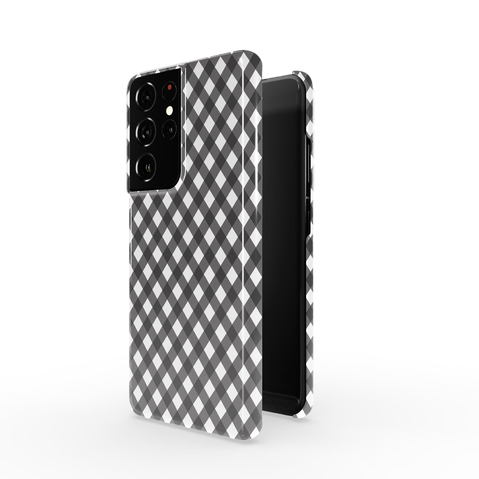 Cross Checkers | Diagonal Plaid Samsung Case Slim for Galaxy S21 Ultra