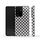 Cross Checkers | Diagonal Plaid Samsung Case Tough for Galaxy S21 Ultra