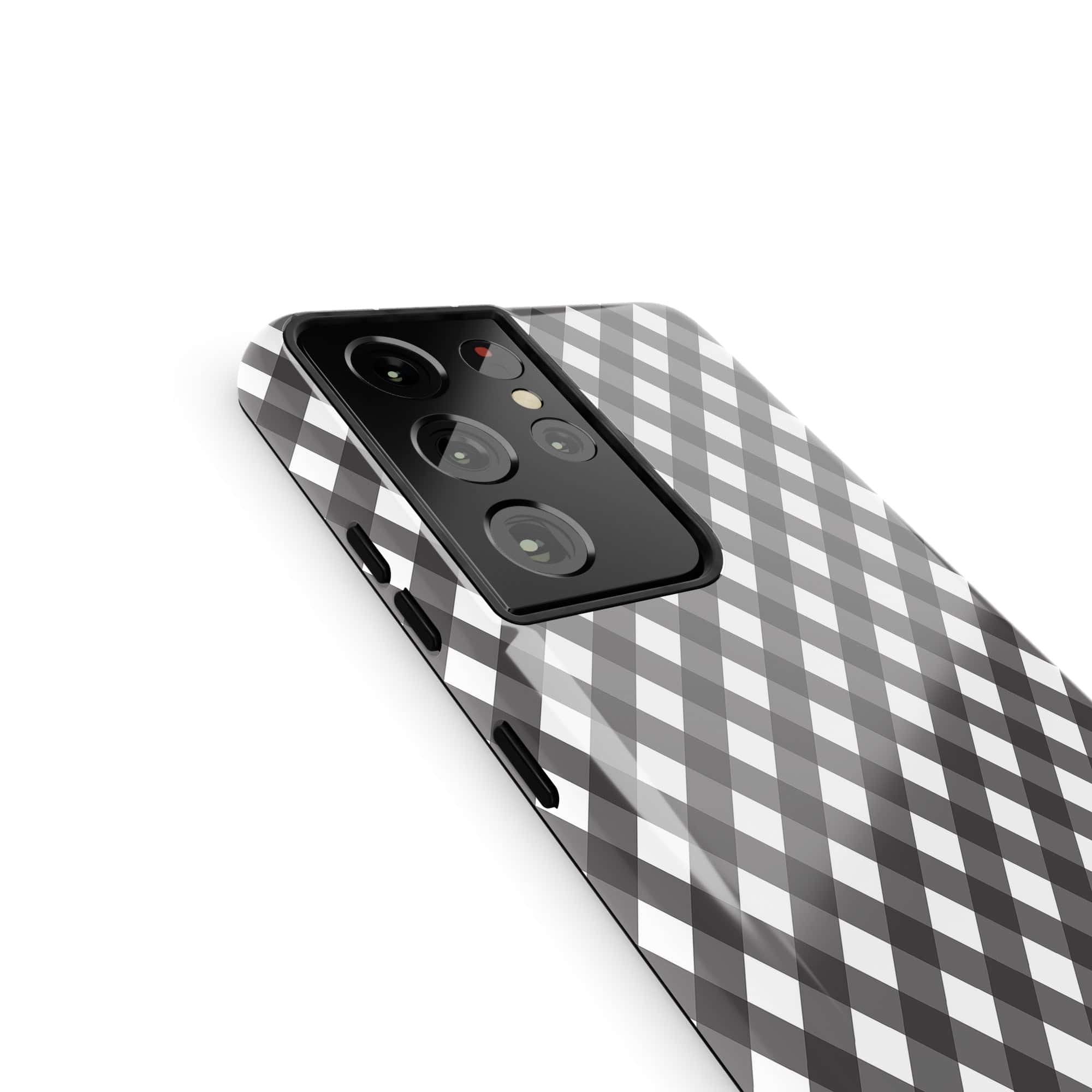 Cross Checkers | Diagonal Plaid Samsung Case Tough for Galaxy S21 Ultra