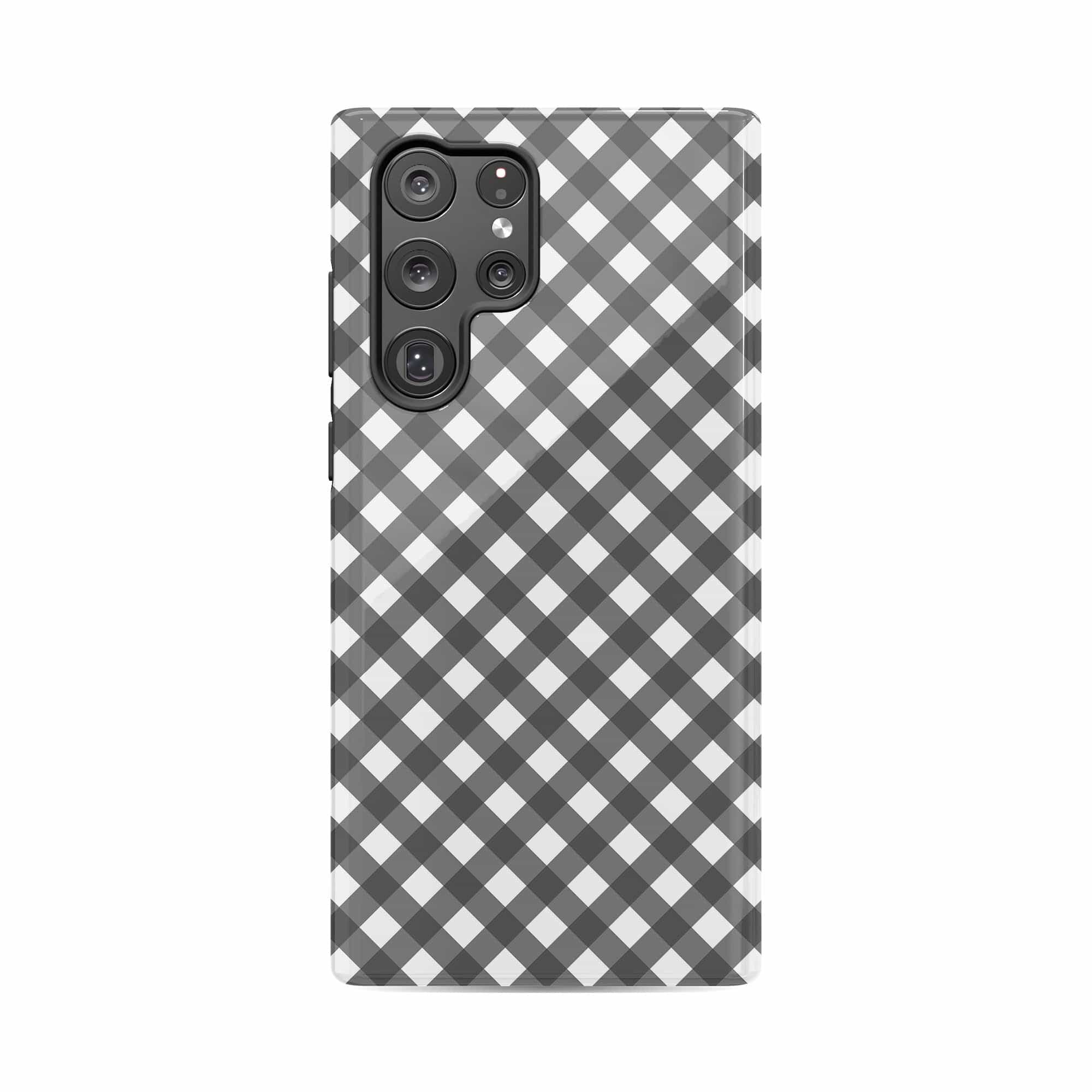 Cross Checkers | Diagonal Plaid Samsung Case Tough for Galaxy S22 Ultra