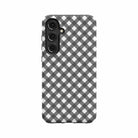 Cross Checkers | Diagonal Plaid Samsung Case Tough for Galaxy S24 Plus