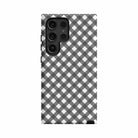 Cross Checkers | Diagonal Plaid Samsung Case Tough for Galaxy S24 Ultra