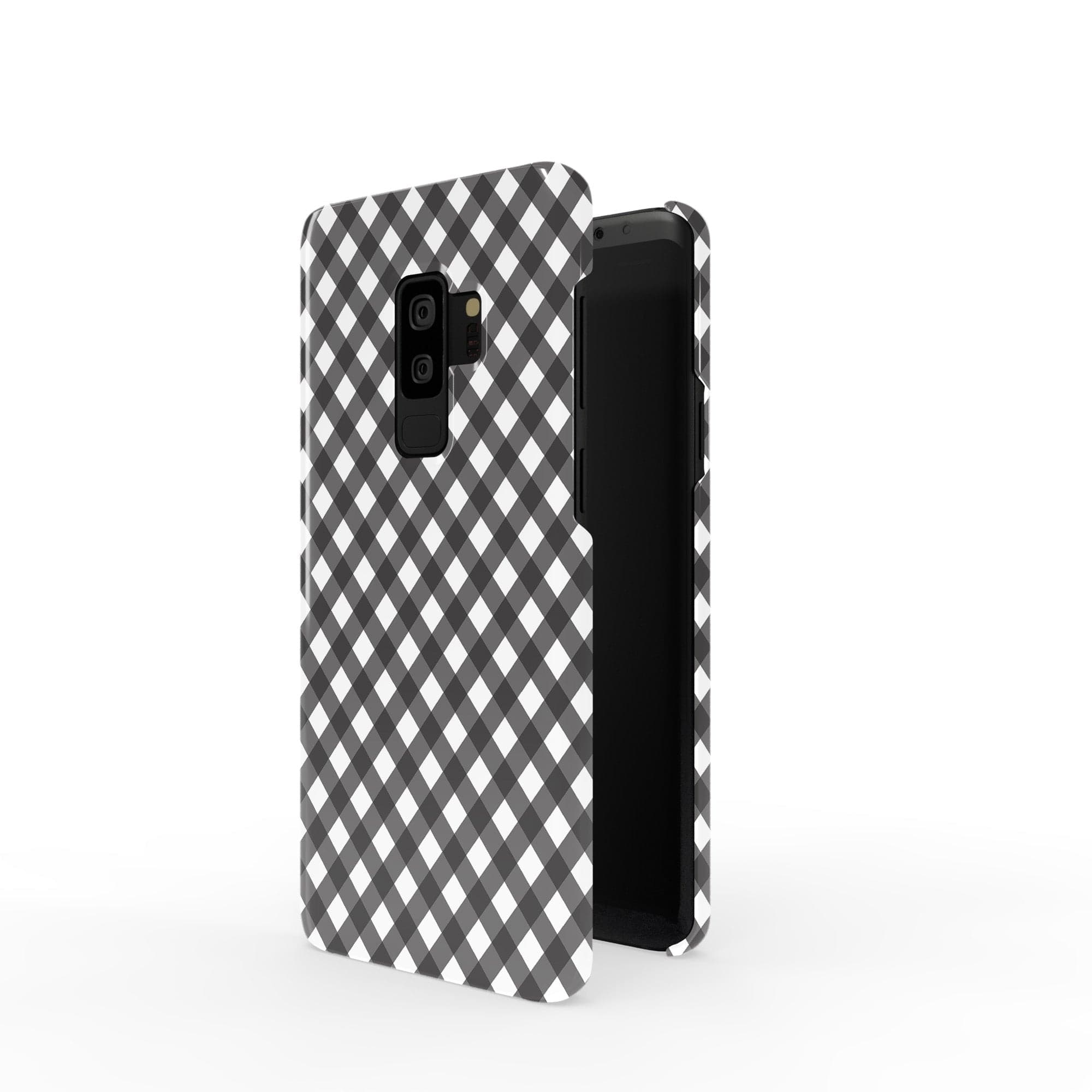 Cross Checkers | Diagonal Plaid Samsung Case Slim for Galaxy S9 Plus 