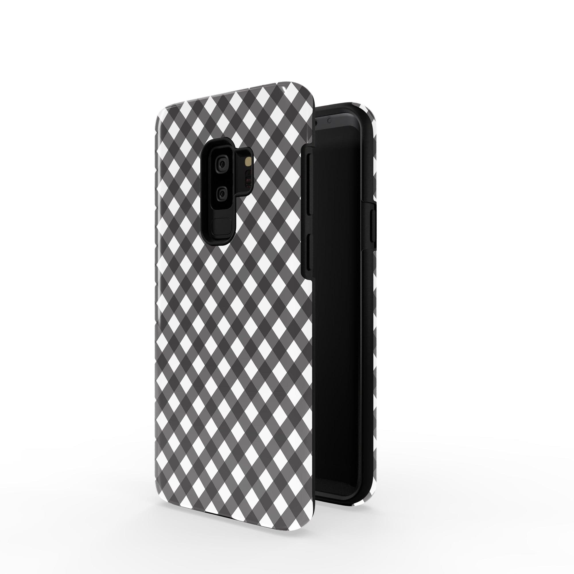 Cross Checkers | Diagonal Plaid Samsung Case Tough for Galaxy S9 Plus 