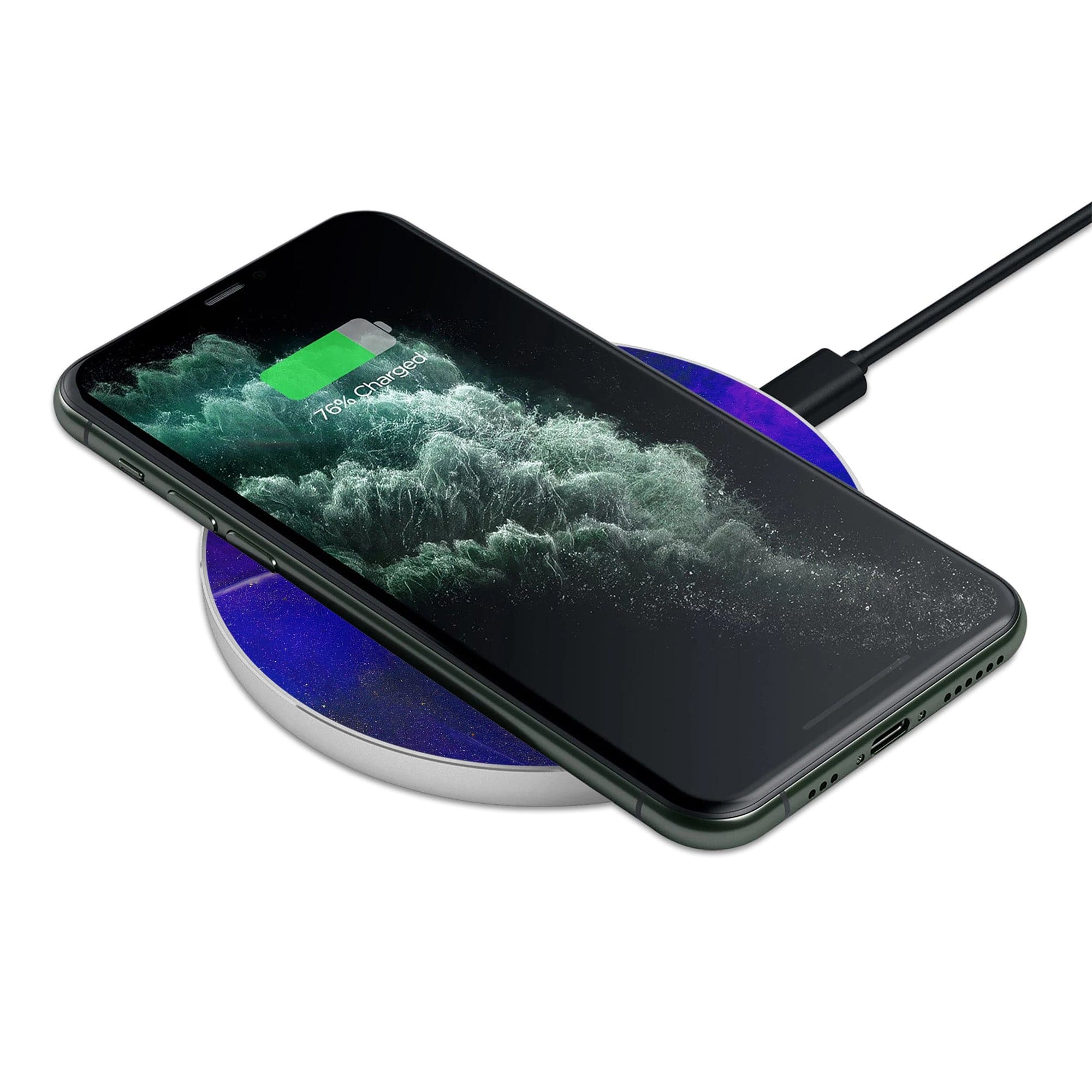 Deep Space | Marble Wireless Charging Pad in Silver