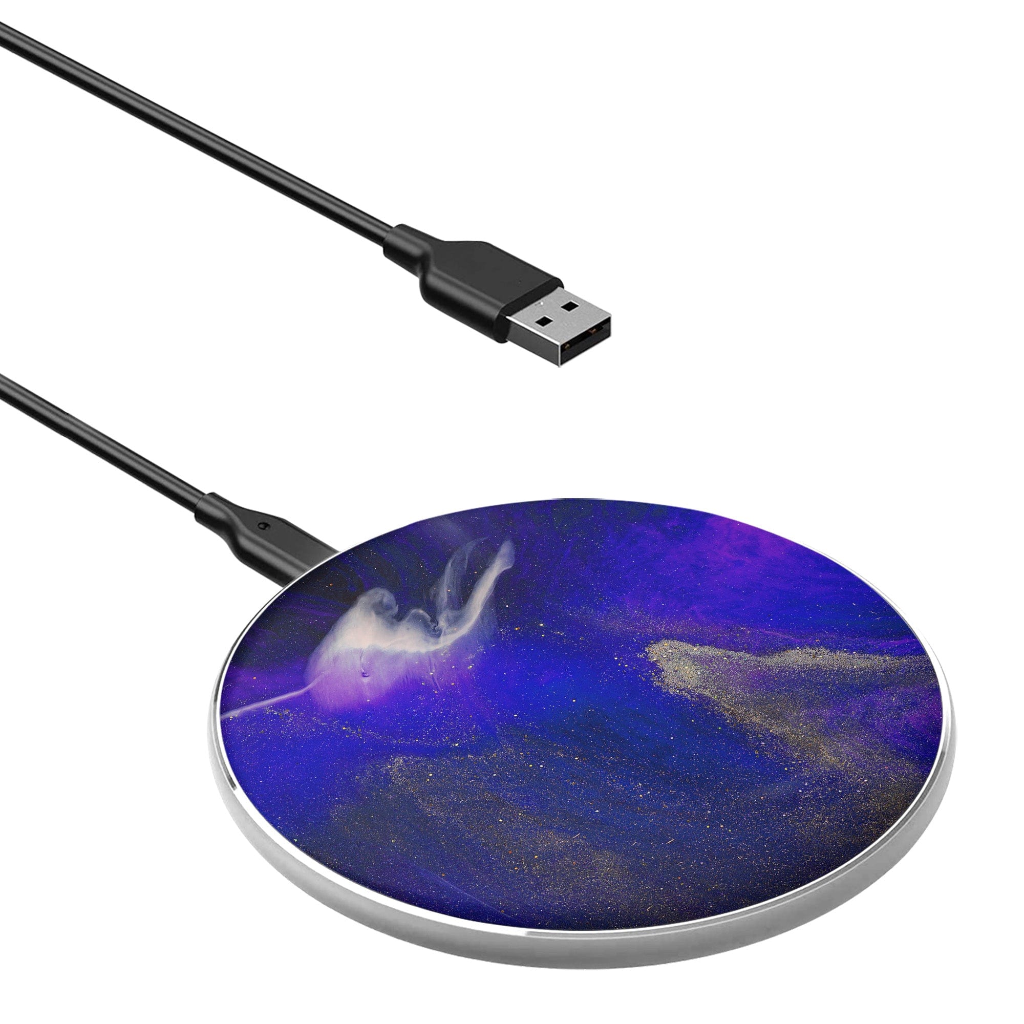 Deep Space | Marble Wireless Charging Pad in Silver