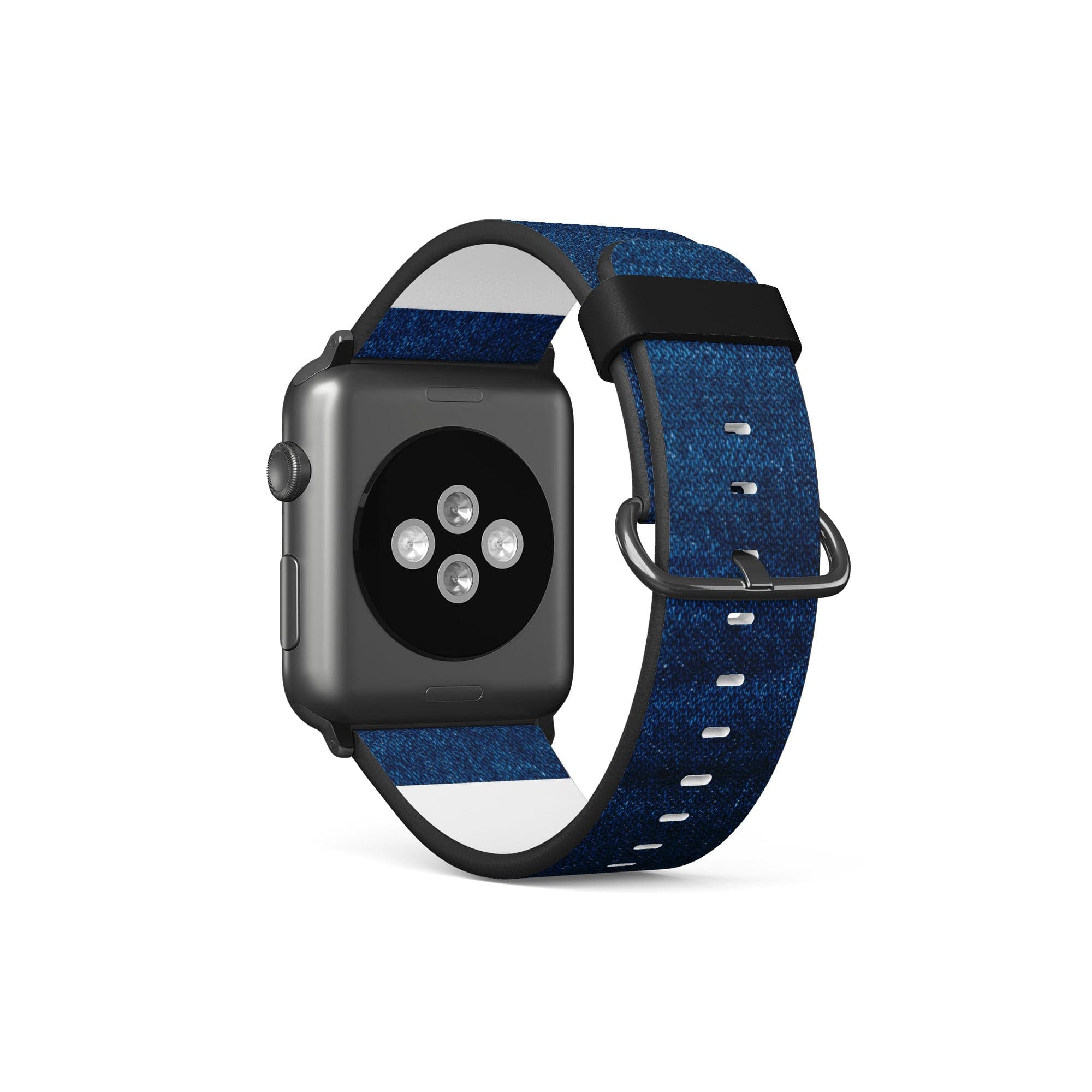 Denim Blues | Blue Jean Pattern Apple Watch Band for 38/40/41 mm Watch in Black