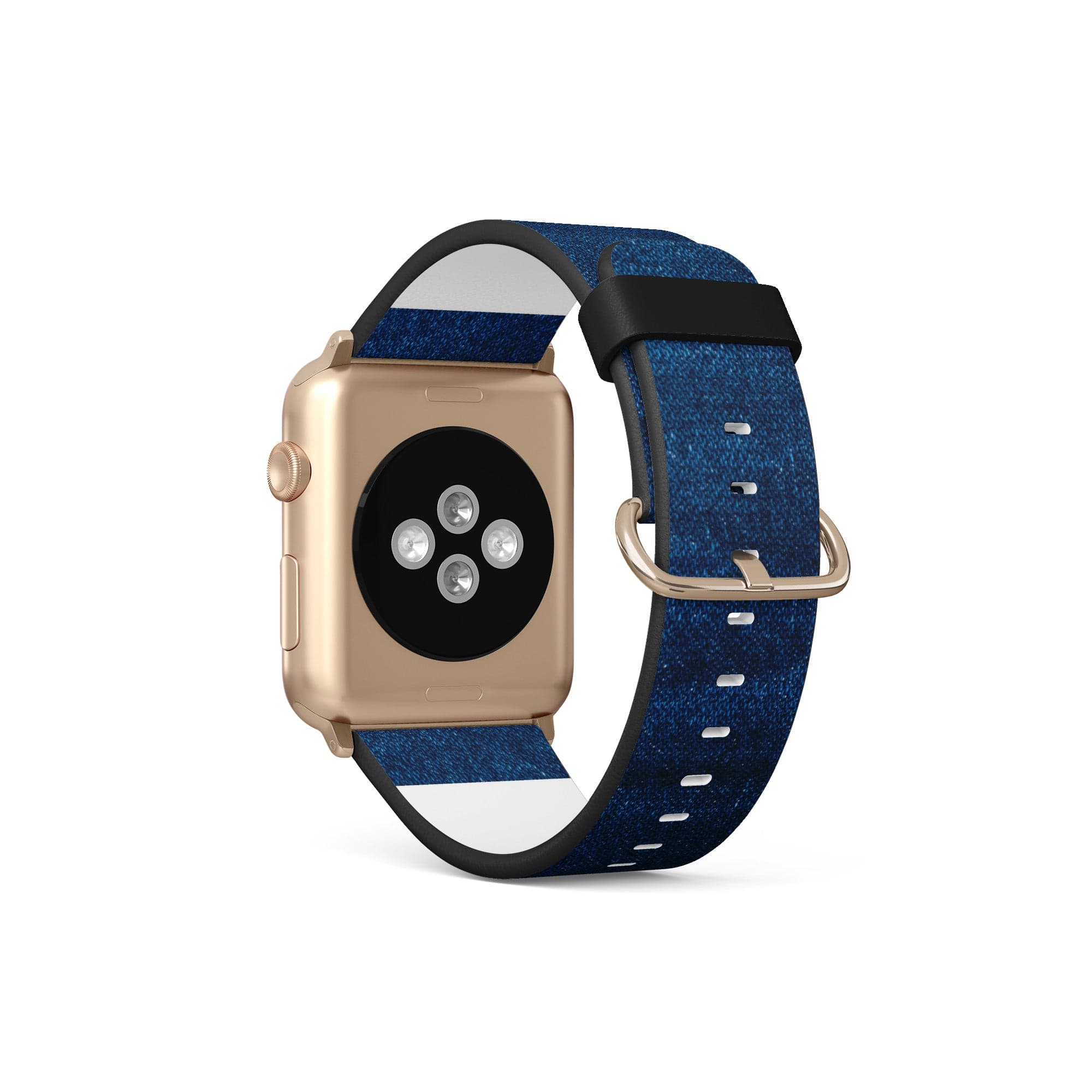 Denim Blues | Blue Jean Pattern Apple Watch Band for 38/40/41 mm Watch in Gold