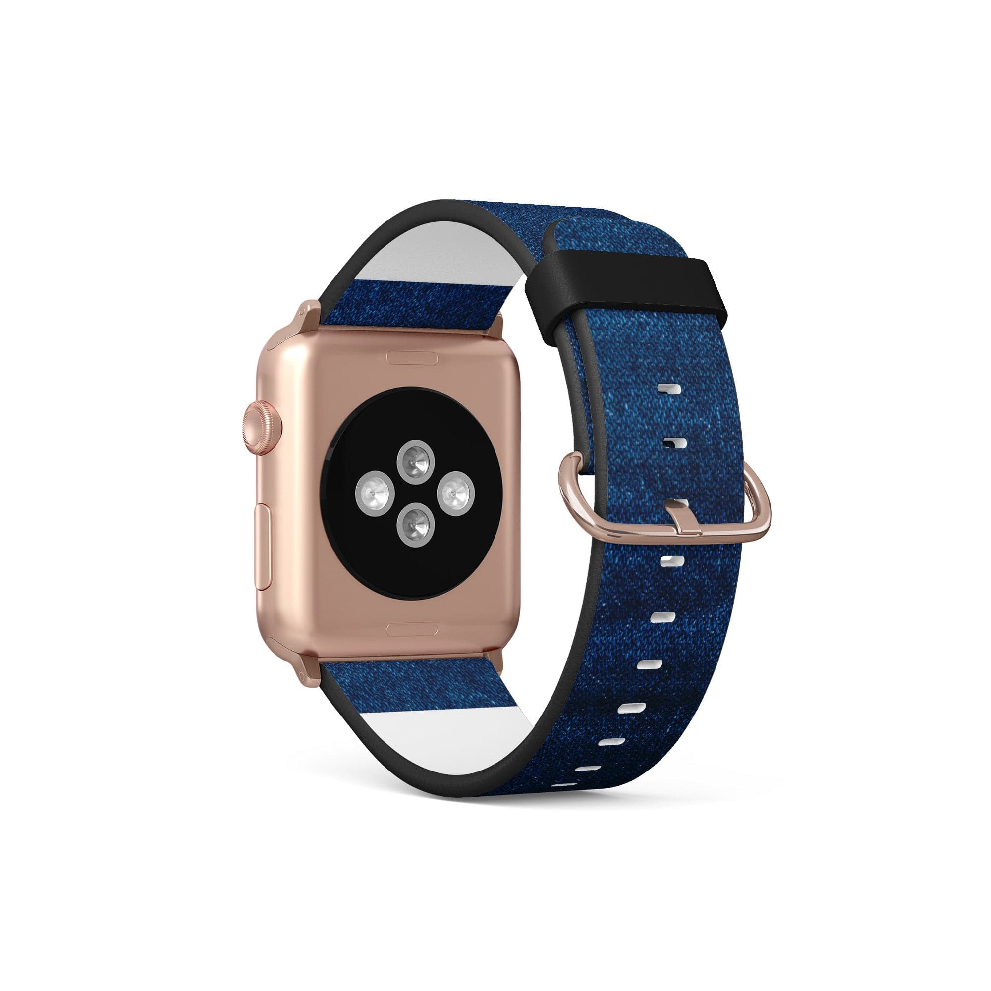 Denim Blues | Blue Jean Pattern Apple Watch Band for 38/40/41 mm Watch in Rose Gold