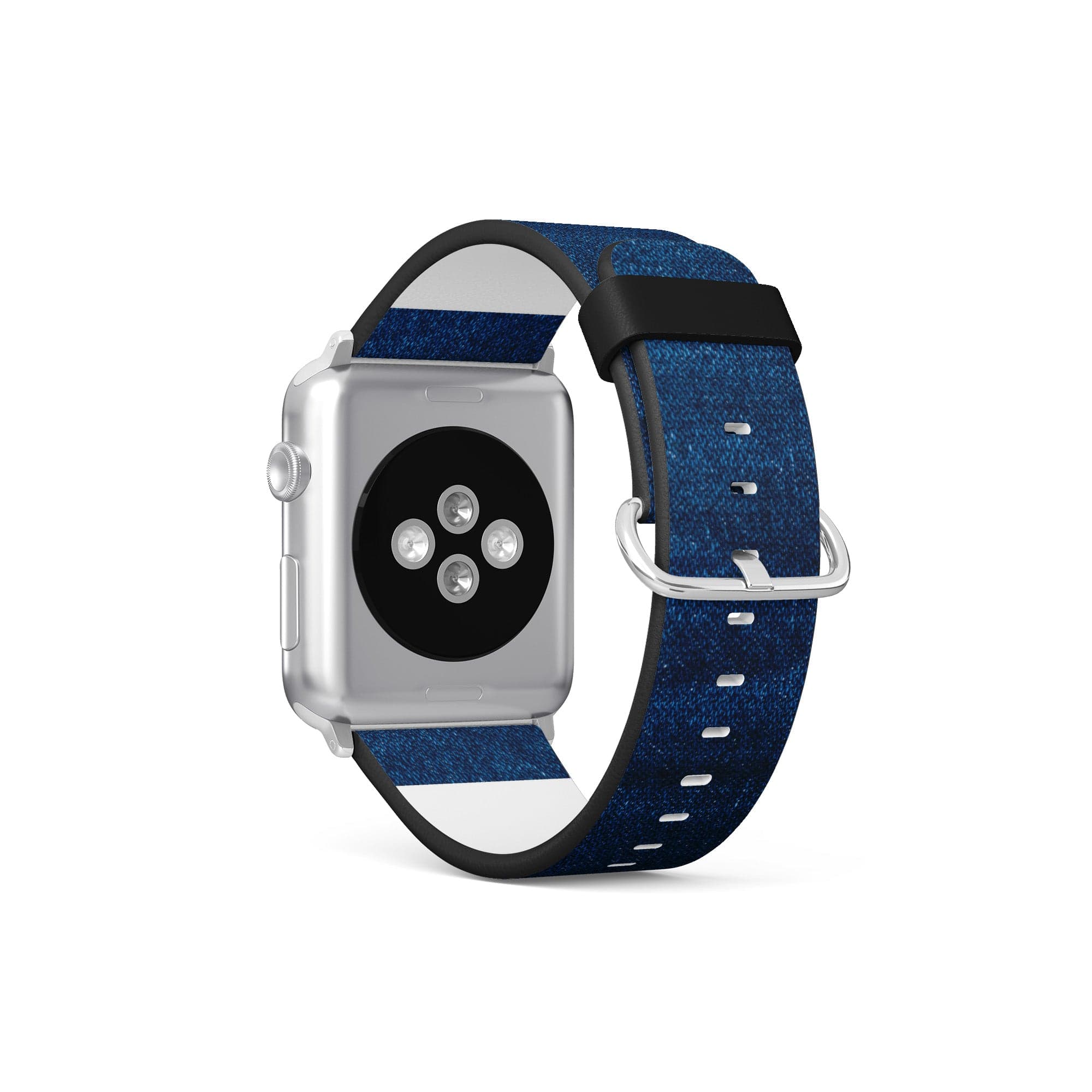 Denim Blues | Blue Jean Pattern Apple Watch Band for 38/40/41 mm Watch in Silver