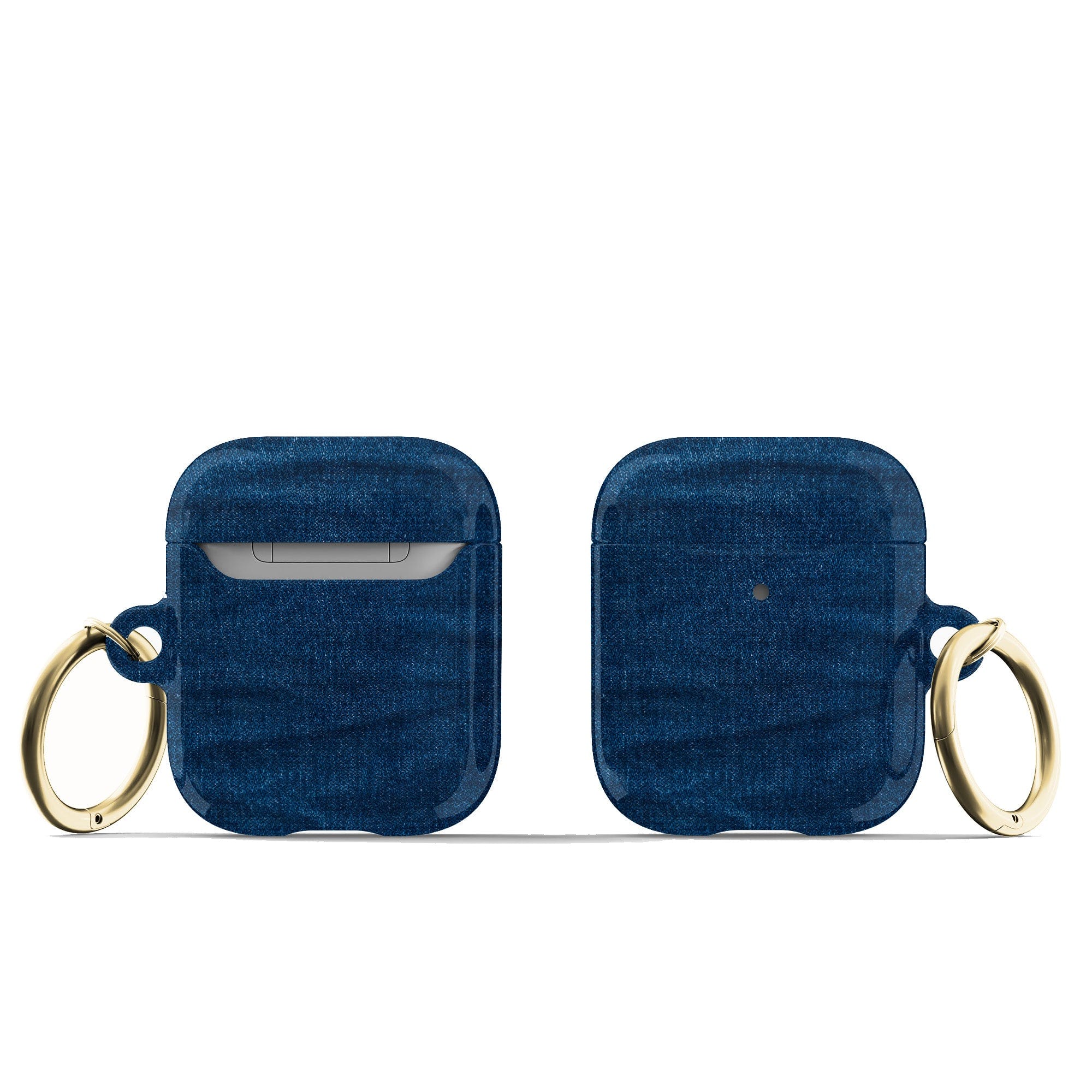 Denim Blues | Blue Jean Pattern Apple AirPods Case for AirPods 1&2 Gold