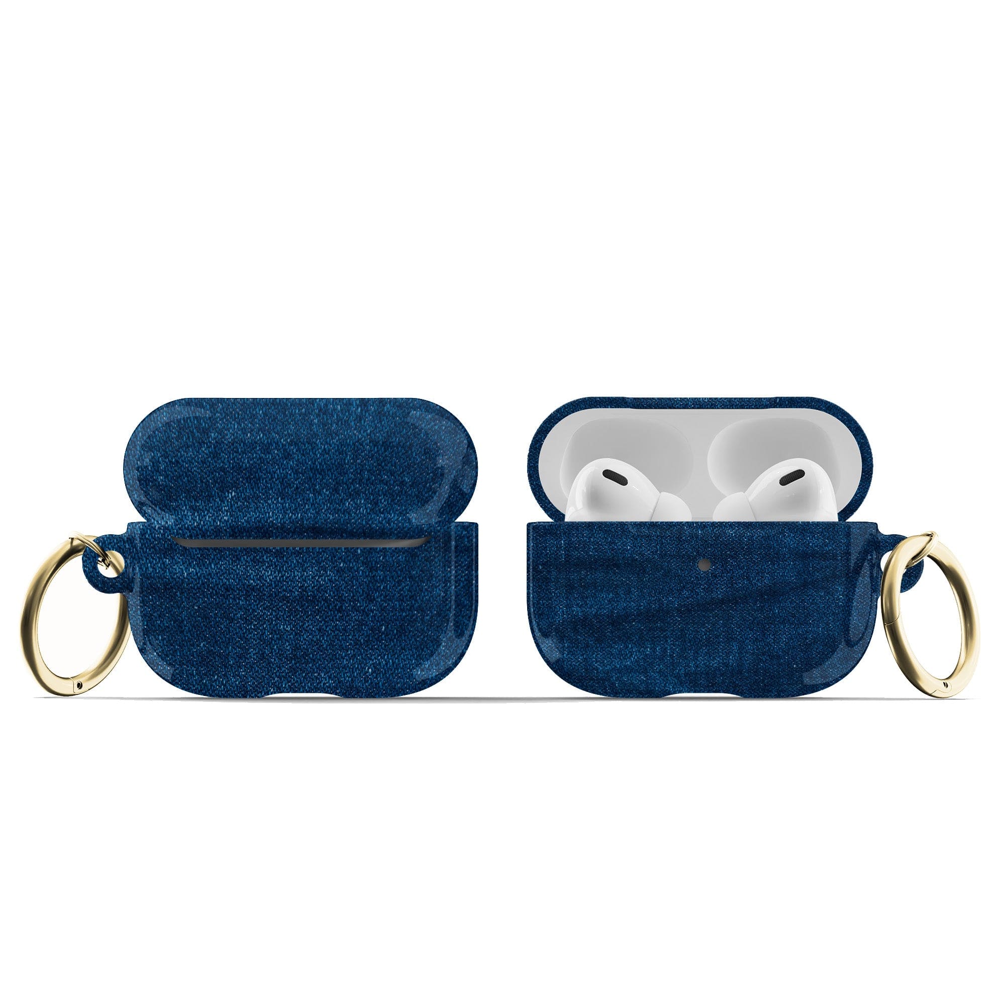 Denim Blues | Blue Jean Pattern Apple AirPods Case for AirPods 3 & AirPods Pro 1&2 Gold