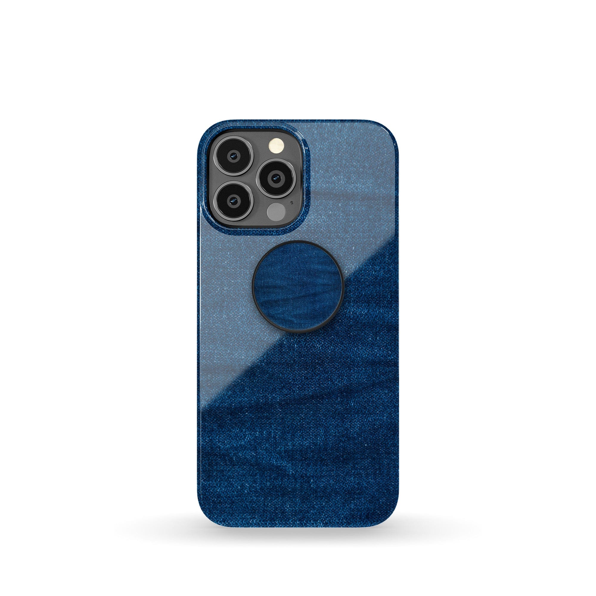 Denim Blues | Blue Jean Pattern Foldable Phone Grip in Black