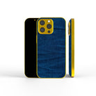 Denim Blues | Blue Jean Pattern Precious Metals Case in Gold