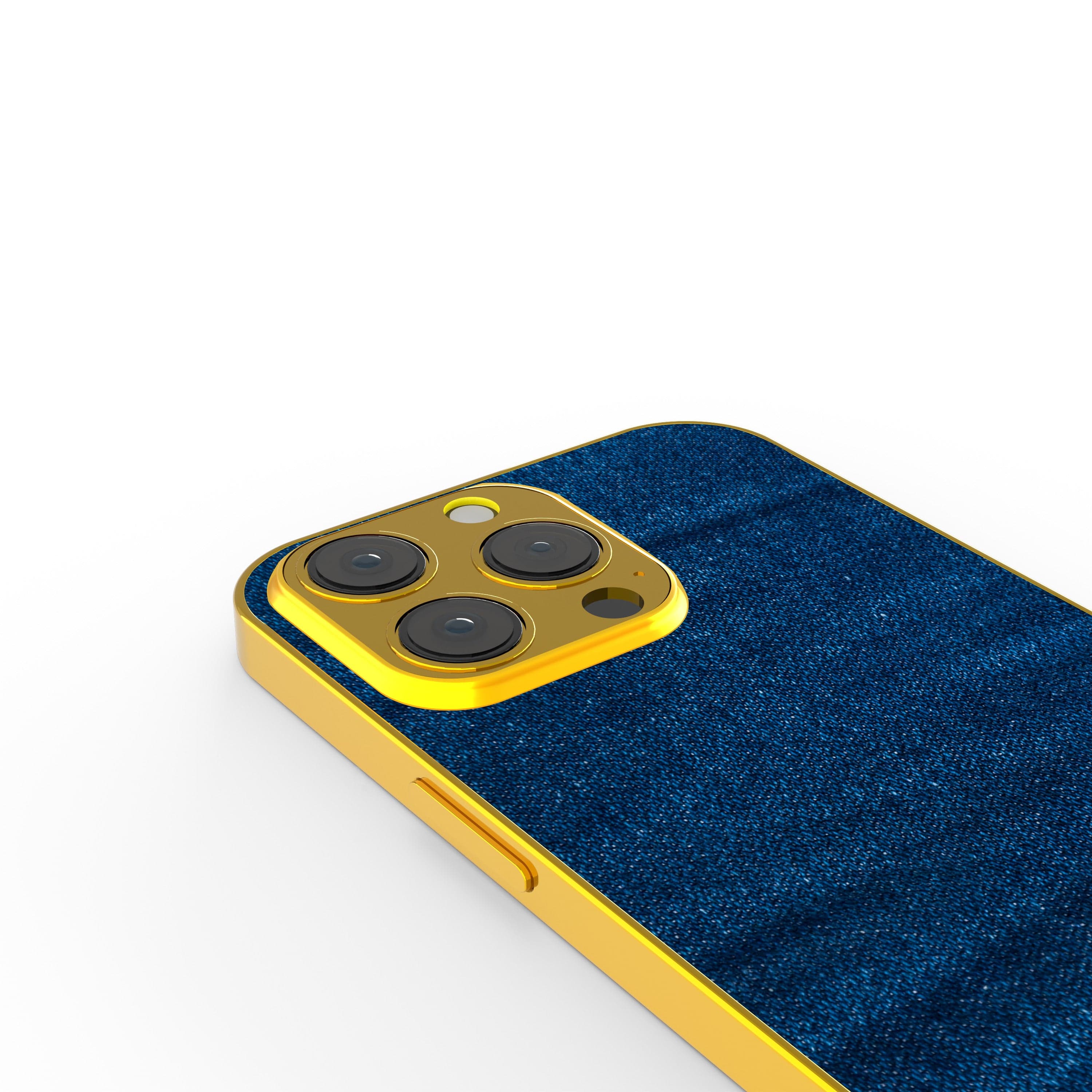 Denim Blues | Blue Jean Pattern Precious Metals Case in Gold