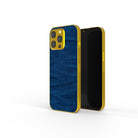 Denim Blues | Blue Jean Pattern Precious Metals Case in Gold