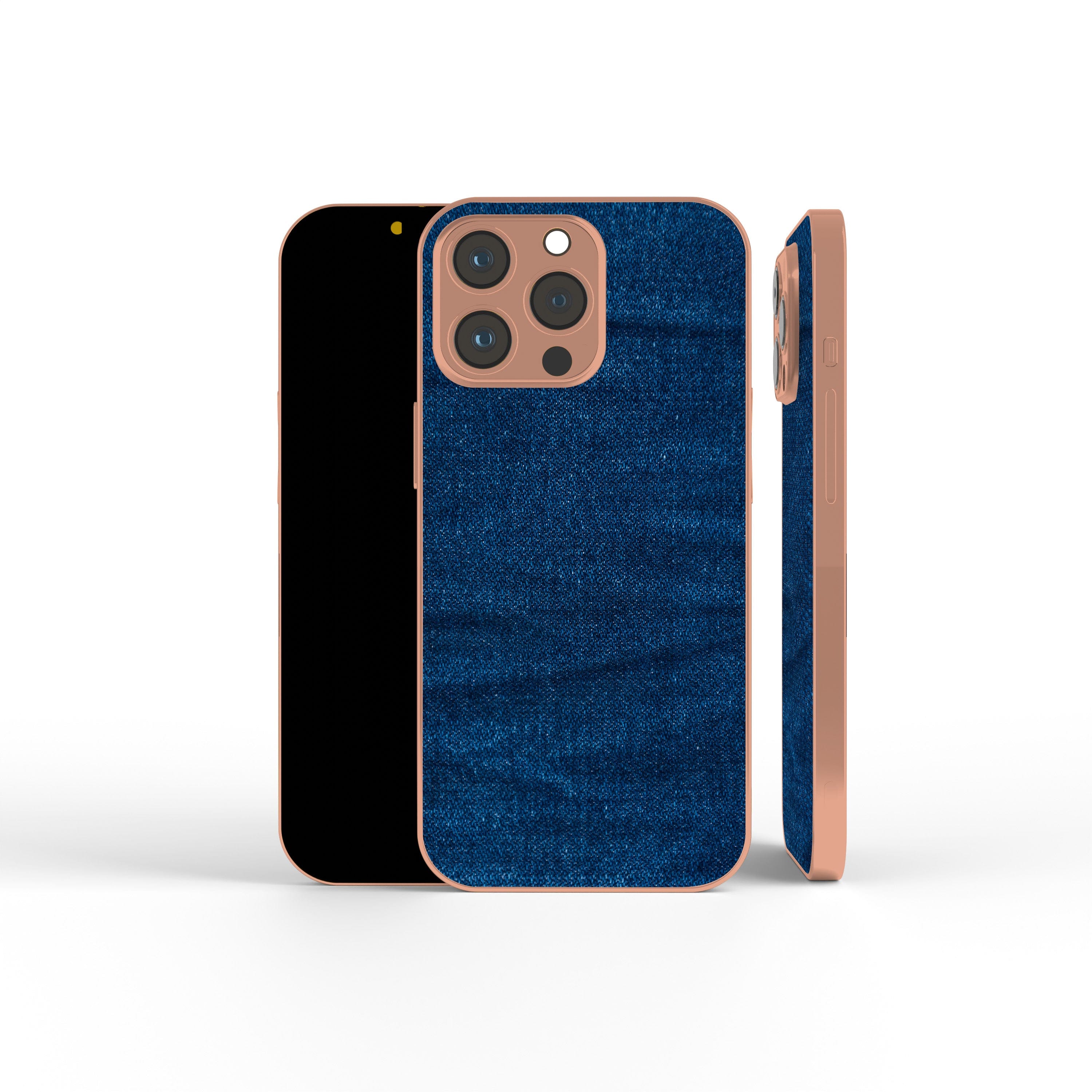 Denim Blues | Blue Jean Pattern Precious Metals Case in Rose Gold