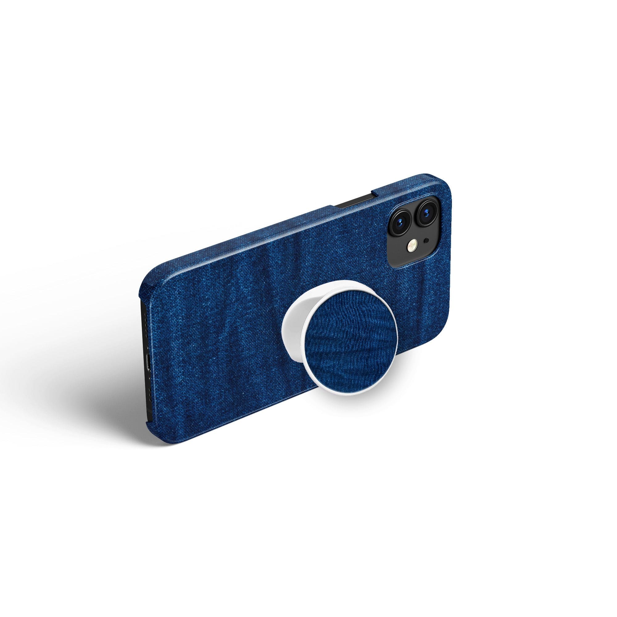 Denim Blues | Blue Jean Pattern Foldable Phone Grip in White