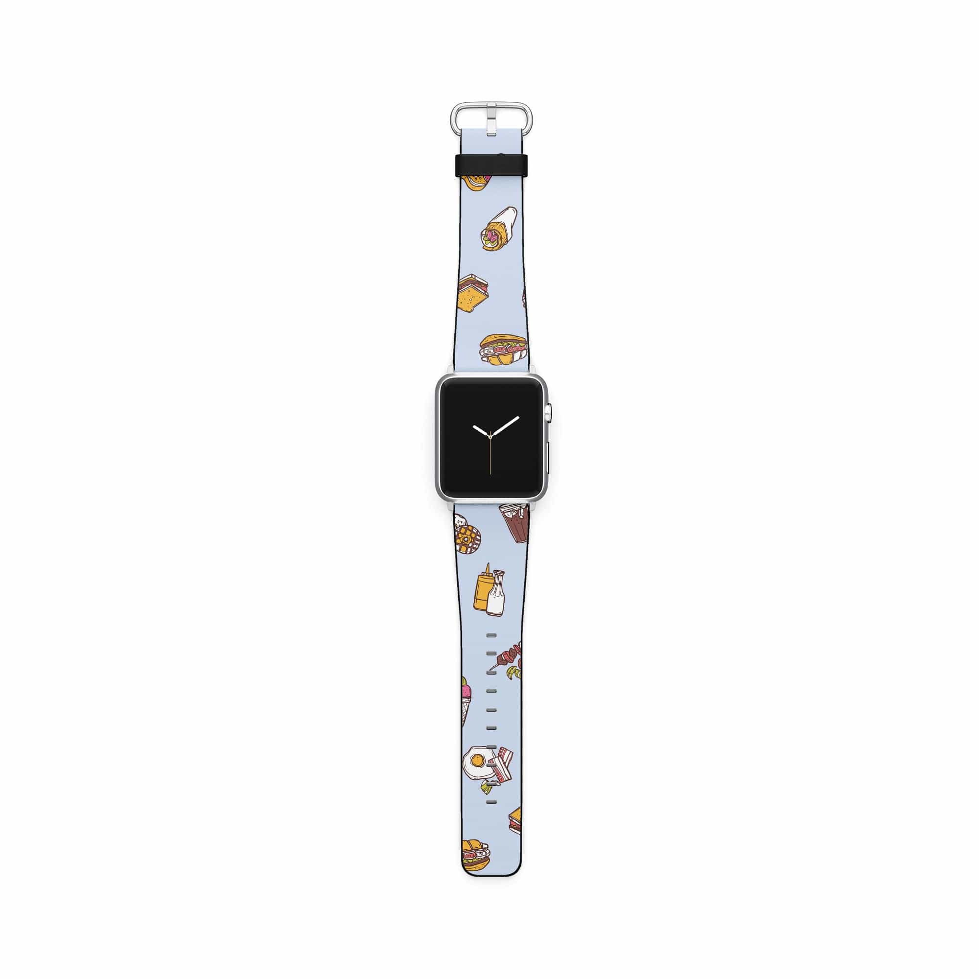 F My Diet | Junk Food Apple Watch Band for 38/40/41 mm Watch in Silver