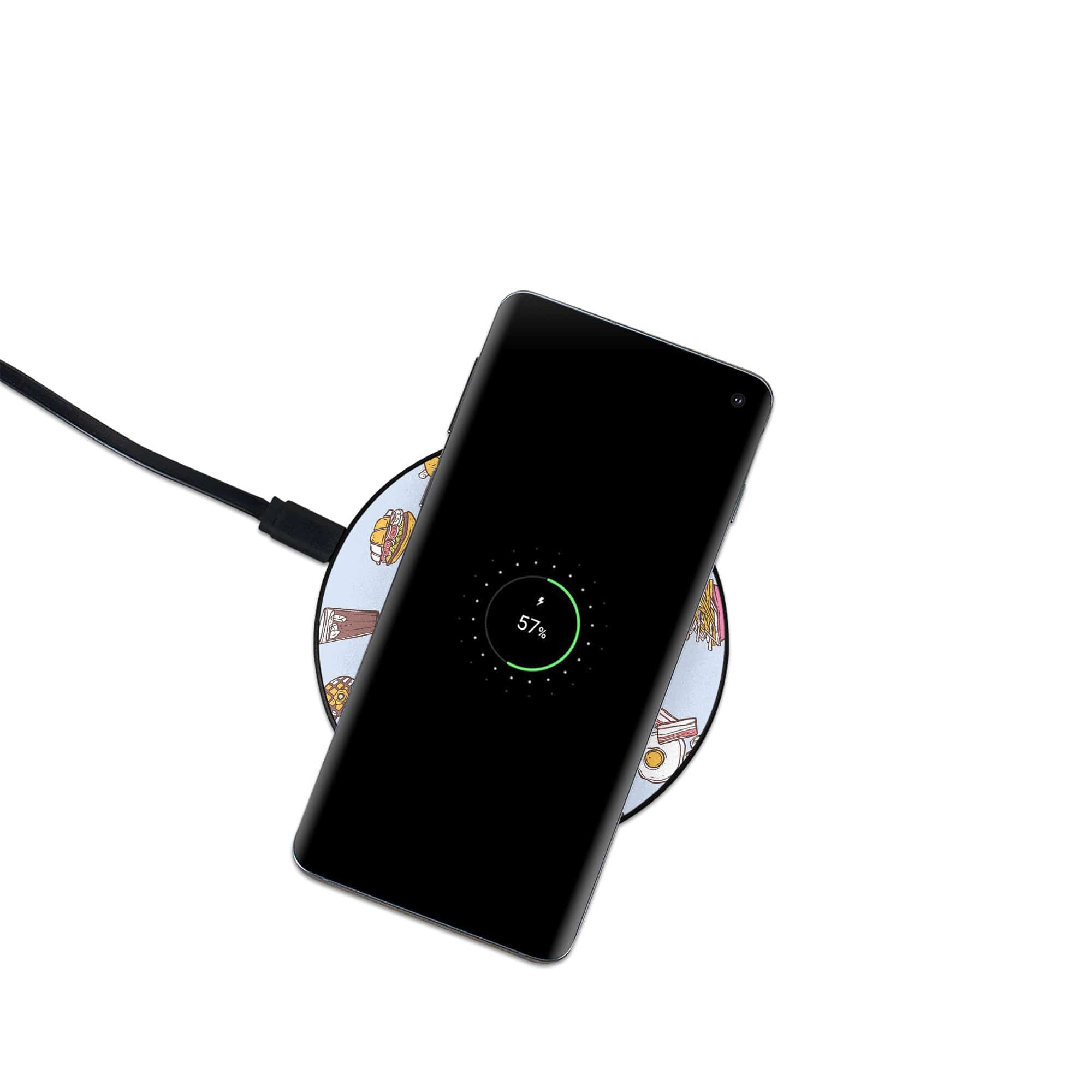 F My Diet | Junk Food Wireless Charging Pad in Black