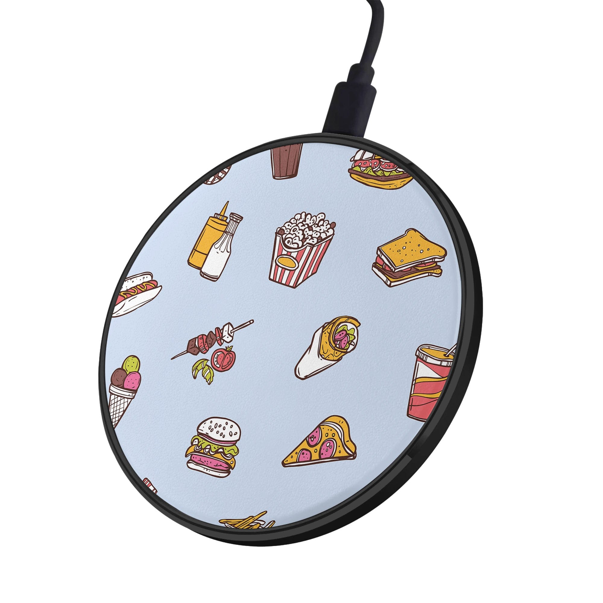 F My Diet | Junk Food Wireless Charging Pad in Black