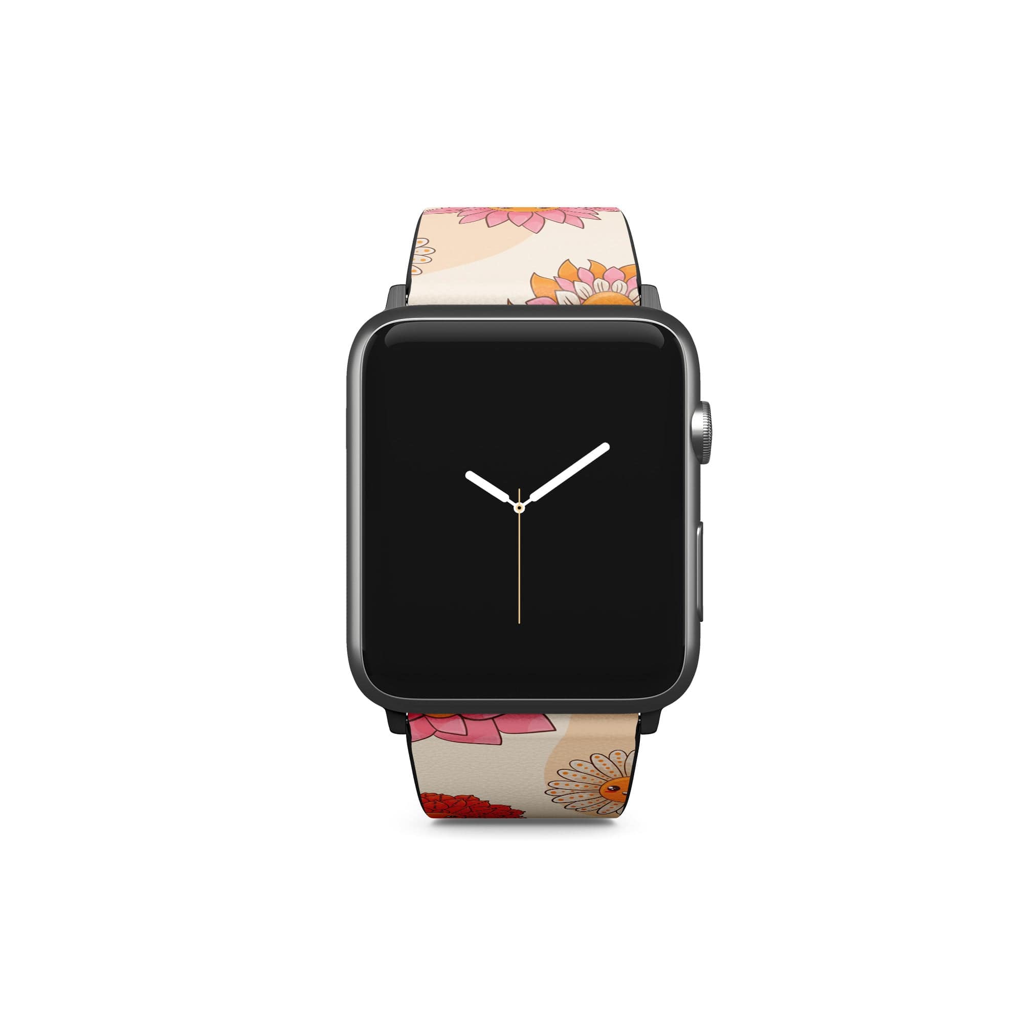 Far Out | Floral Smiley Face Apple Watch Band for 38/40/41 mm Watch in Black