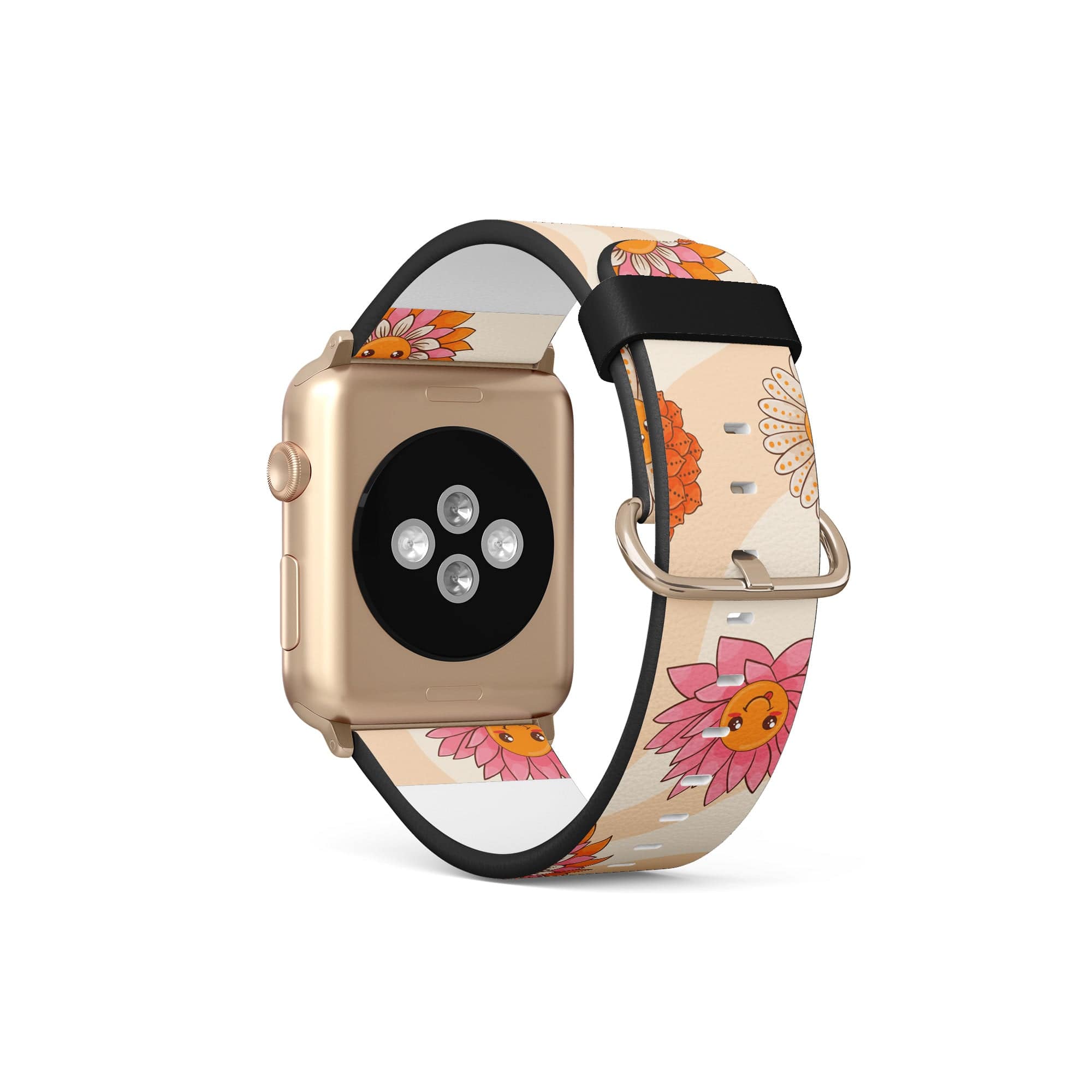 Far Out | Floral Smiley Face Apple Watch Band for 38/40/41 mm Watch in Gold