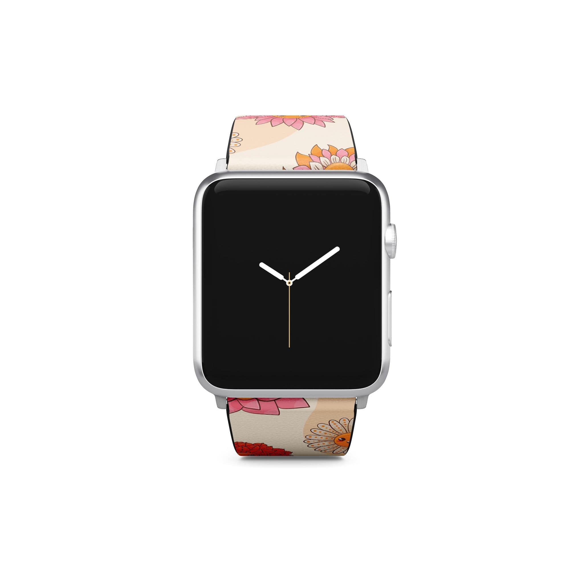 Far Out | Floral Smiley Face Apple Watch Band for 38/40/41 mm Watch in Silver