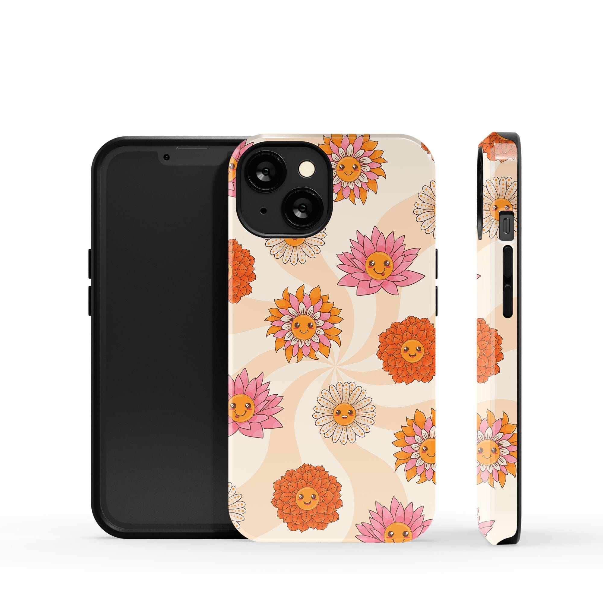 Far Out | Floral Smiley Face Case Tough for iPhone 12