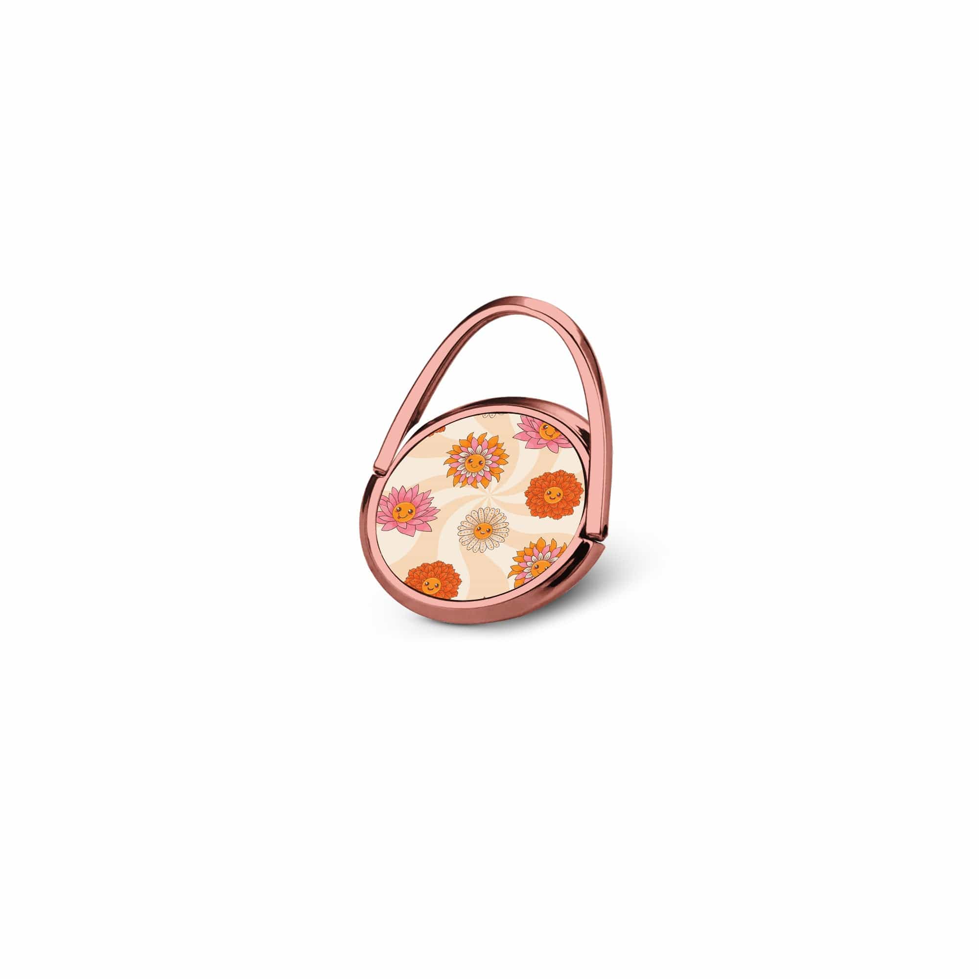 Far Out | Floral Smiley Face Ring Holder in Rose Gold