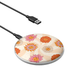 Far Out | Floral Smiley Face Wireless Charging Pad in Silver