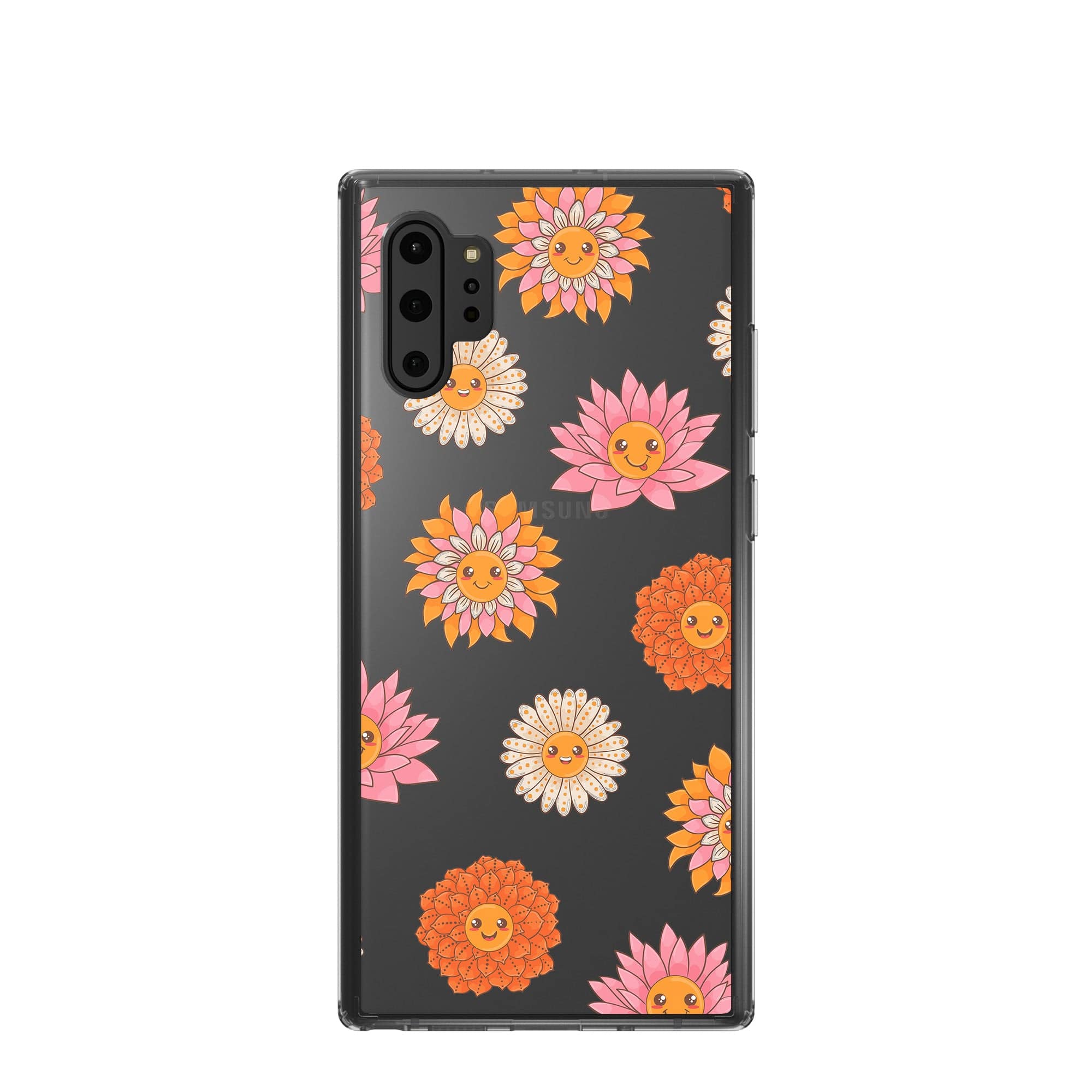 Far Out | Floral Smiley Face Samsung Case Clear for Galaxy Note 10 Plus 