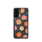 Far Out | Floral Smiley Face Samsung Case Clear for Galaxy S21 