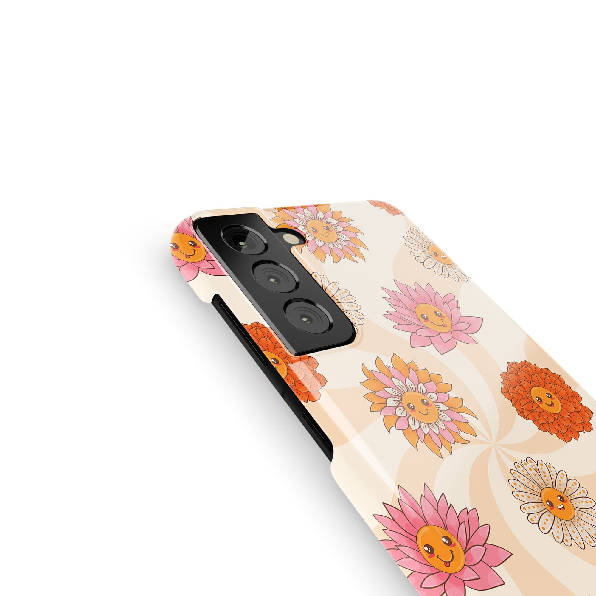 Far Out | Floral Smiley Face Samsung Case Slim for Galaxy S21 