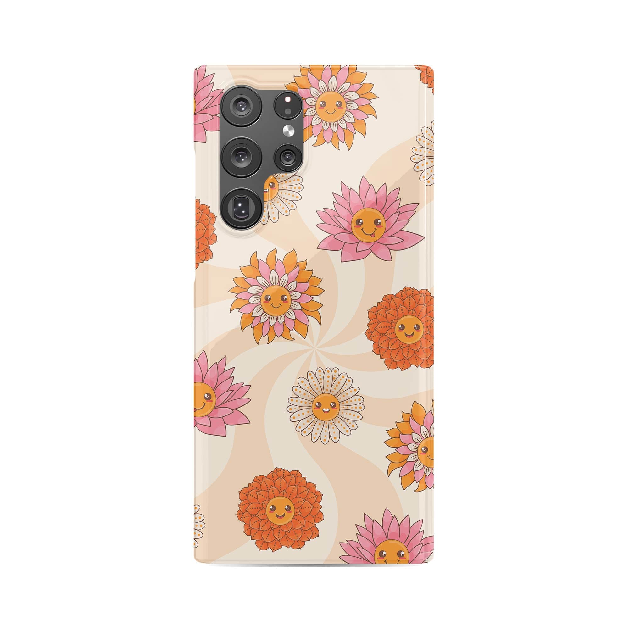 Far Out | Floral Smiley Face Samsung Case Slim for Galaxy S22 Ultra