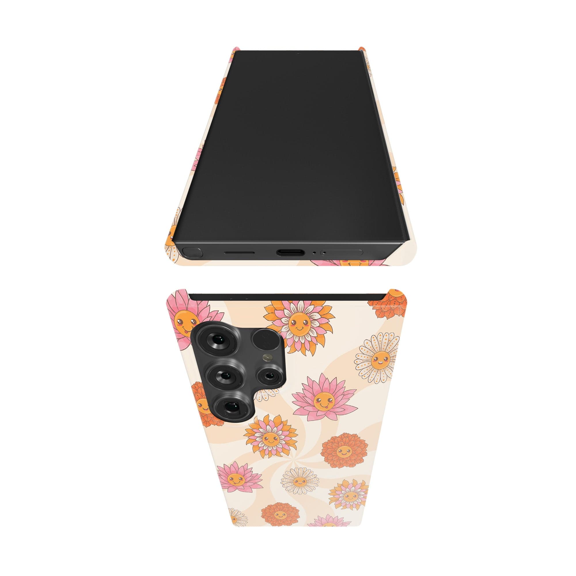 Far Out | Floral Smiley Face Samsung Case Slim for Galaxy S24 Ultra