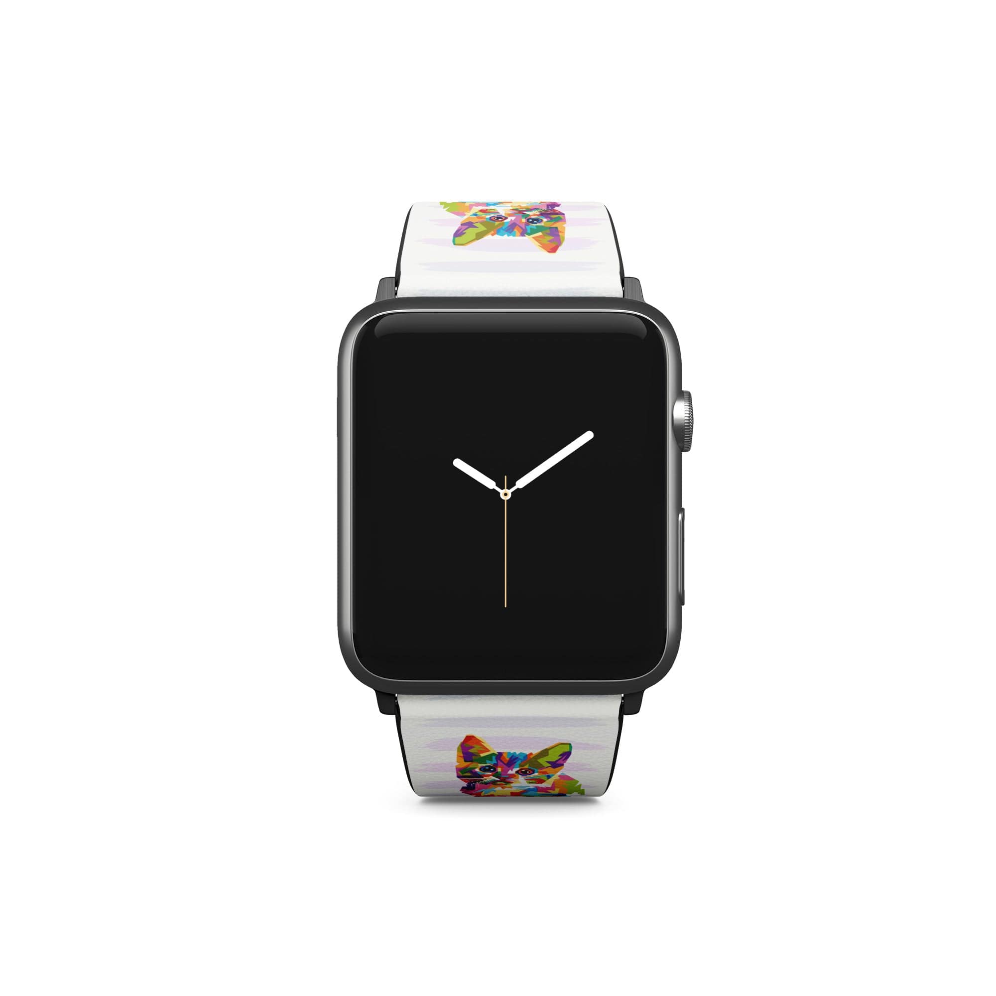 Fractal Canvas | Abstract Cat Apple Watch Band for 38/40/41 mm Watch in Black