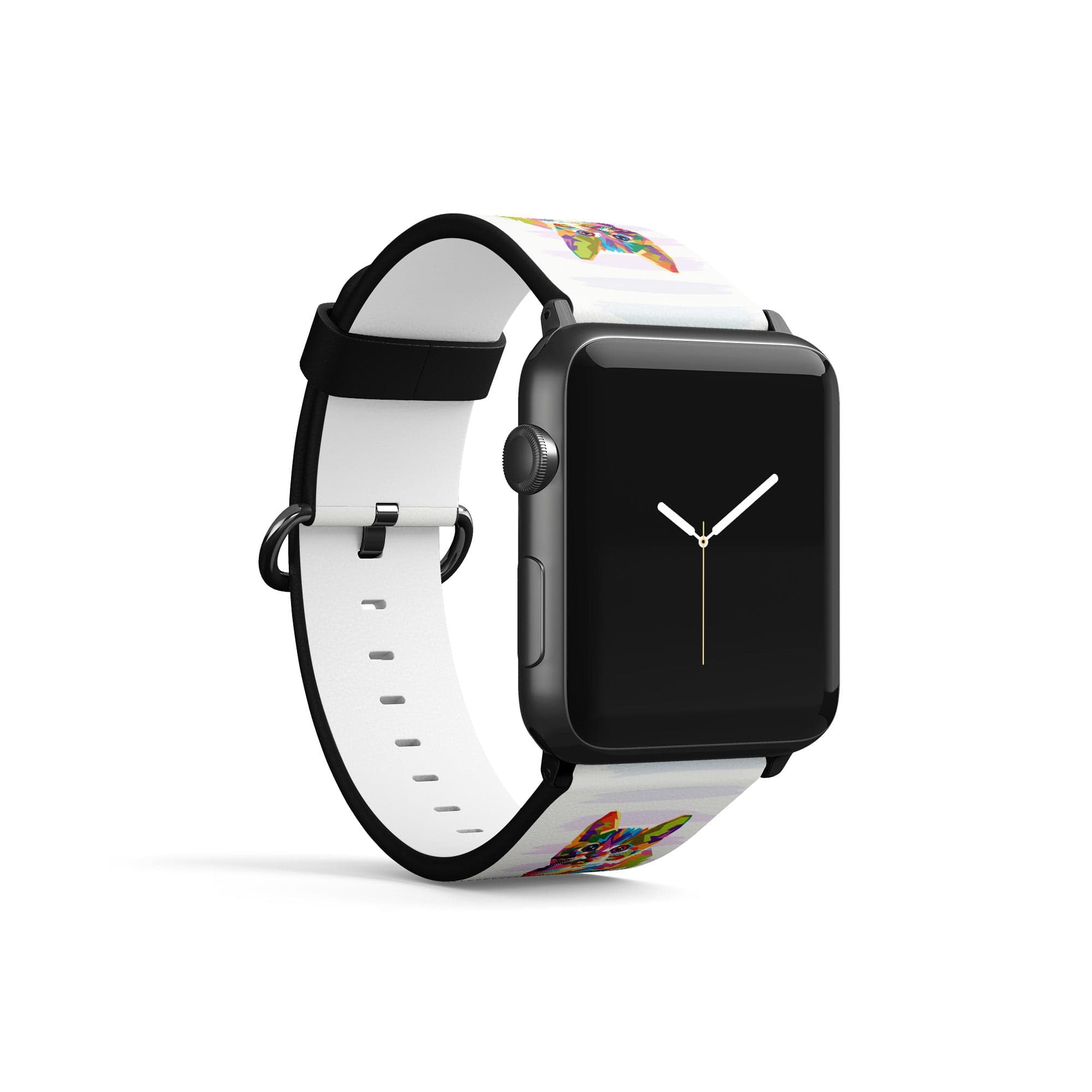 Fractal Canvas | Abstract Cat Apple Watch Band for 38/40/41 mm Watch in Black